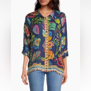 NWT Johnny Was
The Audrey Floral Silk Oversized Shirt